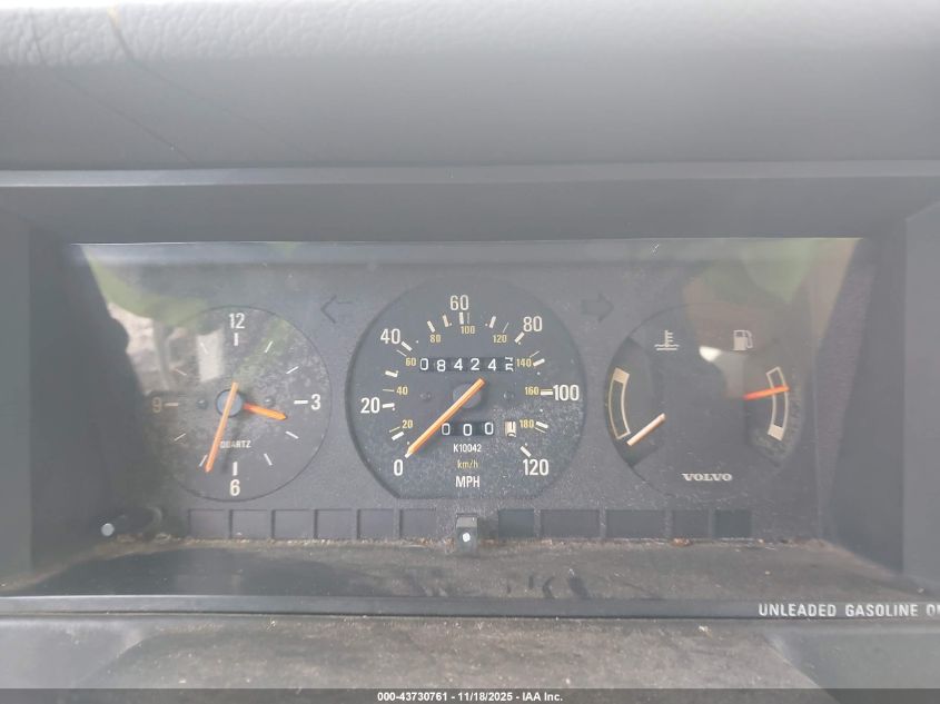 1989 Volvo 244 Dl/Gl VIN: YV1AX8846K1353338 Lot: 43730761