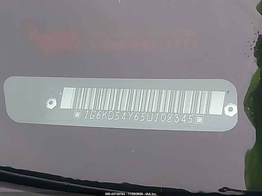 2005 Cadillac Deville Livery VIN: 1G6KD54Y65U108345 Lot: 43730764