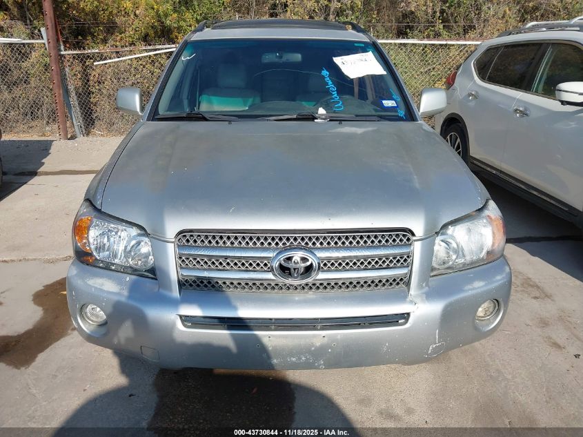 2006 Toyota Highlander Hybrid V6 VIN: JTEDW21A660013214 Lot: 43730844