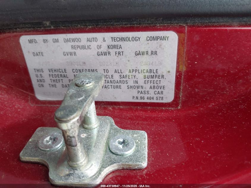 2007 Suzuki Forenza Convenience VIN: KL5JD86Z27K722135 Lot: 43730947