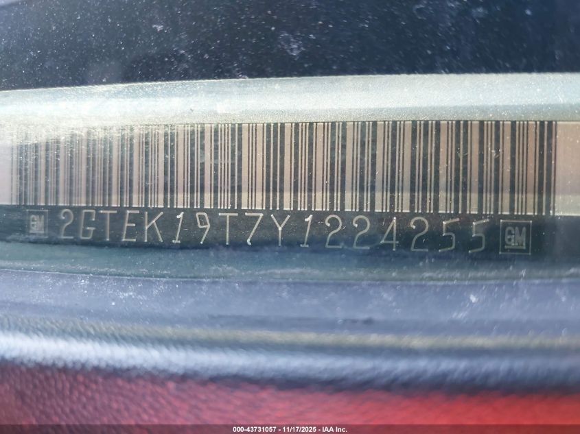2000 GMC Sierra 1500 Sle VIN: 2GTEK19T7Y1224255 Lot: 43731057