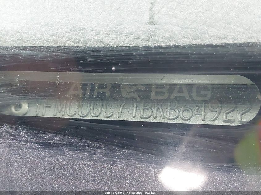 2011 Ford Escape Xls VIN: 1FMCU0C71BKB64922 Lot: 43731210