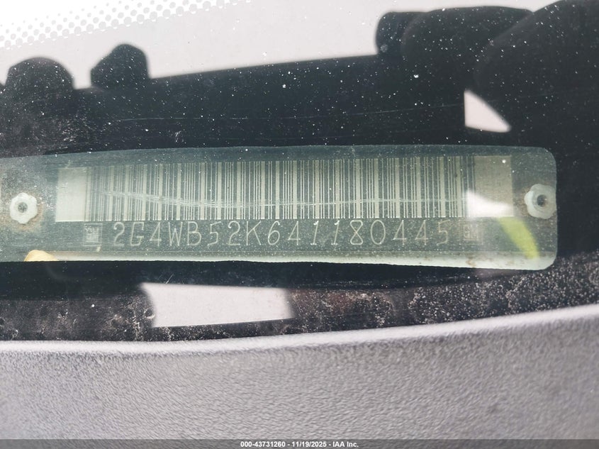 2004 Buick Regal Ls VIN: 2G4WB52K641180445 Lot: 43731260