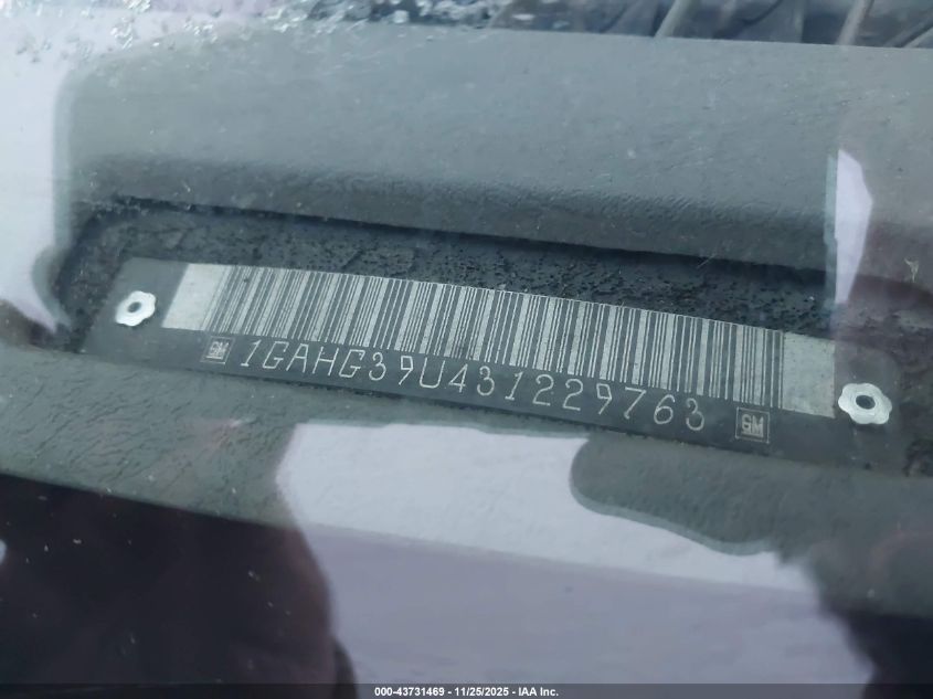 2003 Chevrolet Express VIN: 1GAHG39U431229763 Lot: 43731469