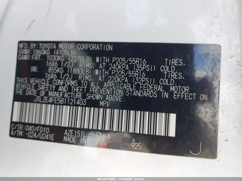 JTLZE4FE5B1121403 2011 SCION XB photo no. 9