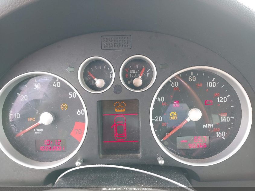 2001 Audi Tt VIN: TRUTX28N311026761 Lot: 43731628