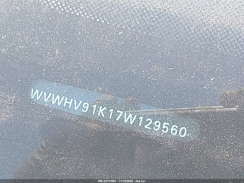 2007 Volkswagen Gti 4-Door VIN: WVWHV91K17W129560 Lot: 43731667