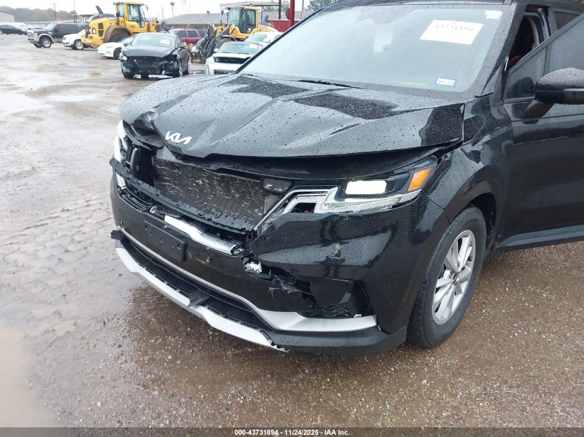 2022 Kia Carnival Mpv Lx Seat Package VIN: KNDNB4H38N6106674 Lot: 43731894