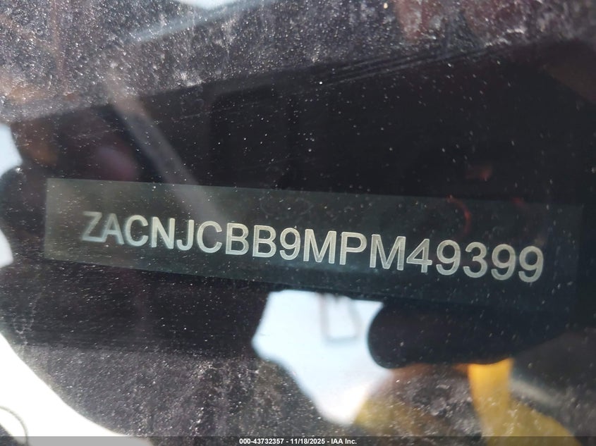 2021 Jeep Renegade Latitude Fwd VIN: ZACNJCBB9MPM49399 Lot: 43732357