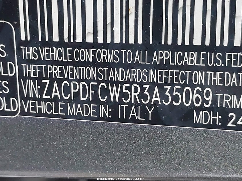 2024 Dodge Hornet R/T Eawd VIN: ZACPDFCW5R3A35069 Lot: 43732458