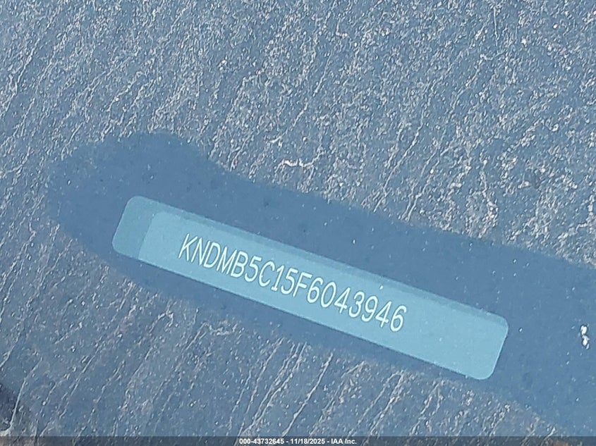 2015 Kia Sedona Lx VIN: KNDMB5C15F6043946 Lot: 43732645