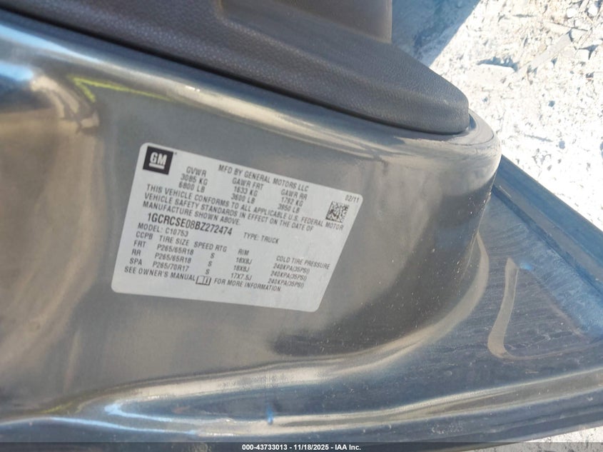 1GCRCSE08BZ272474 2011 CHEVROLET SILVERADO photo no. 9