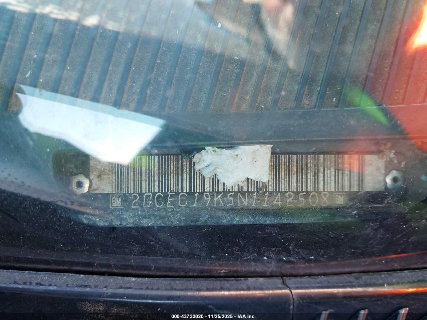 1992 Chevrolet Gmt-400 C1500 VIN: 2GCEC19K5N1142508 Lot: 43733020