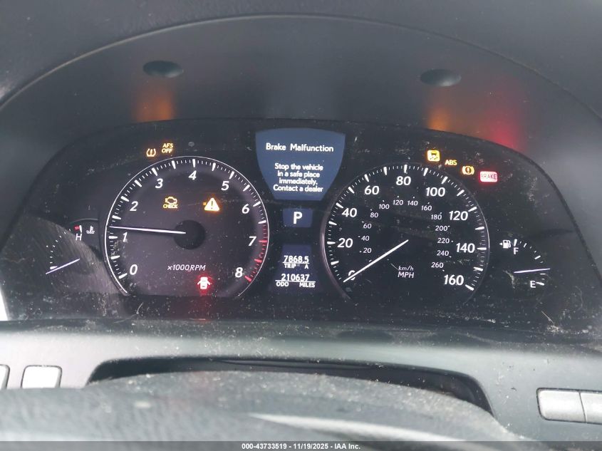 2007 Lexus Ls 460 VIN: JTHBL46FX75045137 Lot: 43733519