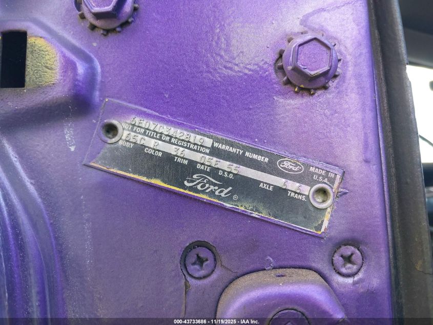 1966 Ford Mustang VIN: 6F07C342819 Lot: 43733686