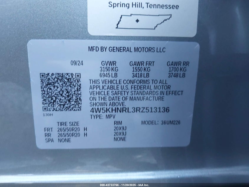 2024 Acura Zdx A-Spec VIN: 4W5KHNRL3RZ513136 Lot: 43733766