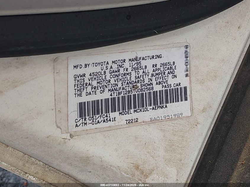 1996 Toyota Avalon Xl/Xls VIN: 4T1BF12B5TU082568 Lot: 43733883