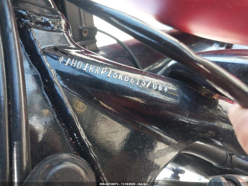 2019 Harley-Davidson Flhxs VIN: 1HD1KRP13KB613706 Lot: 43734073