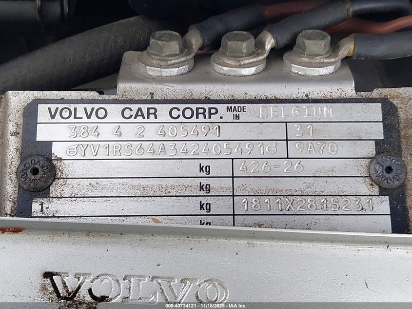 2004 Volvo S60 2.4 VIN: YV1RS64A342405491 Lot: 43734121