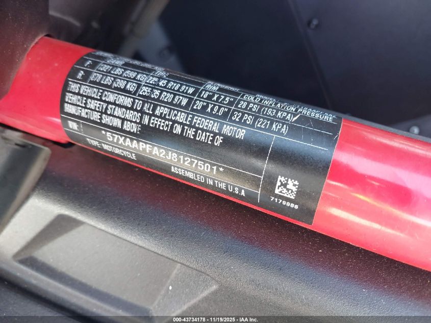 2018 Polaris Slingshot Sl VIN: 57XAAPFA2J8127501 Lot: 43734178