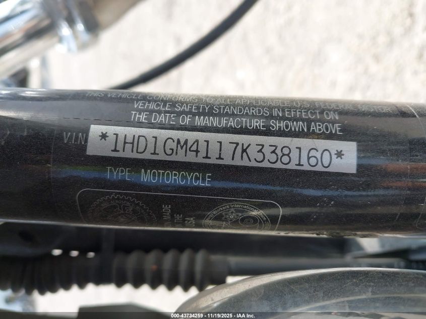 2007 Harley-Davidson Fxd VIN: 1HD1GM4117K338160 Lot: 43734259