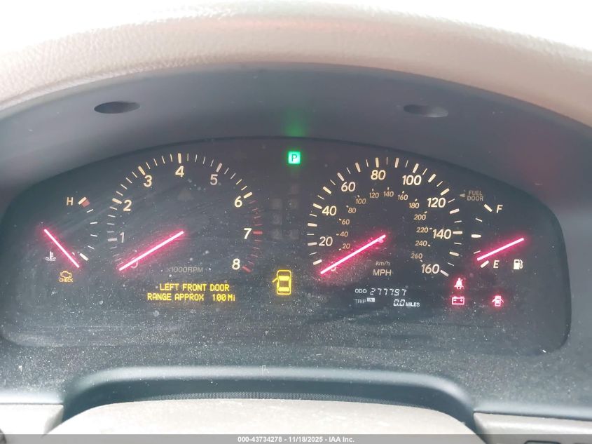 2002 Lexus Ls 430 VIN: JTHBN30F420088231 Lot: 43734278