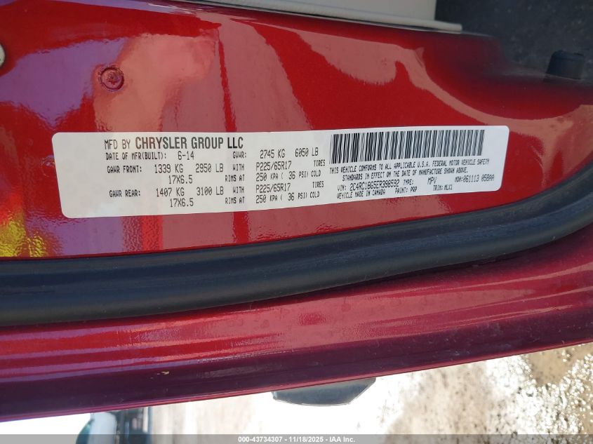 2014 Chrysler Town & Country Touring VIN: 2C4RC1BG5ER398592 Lot: 43734307