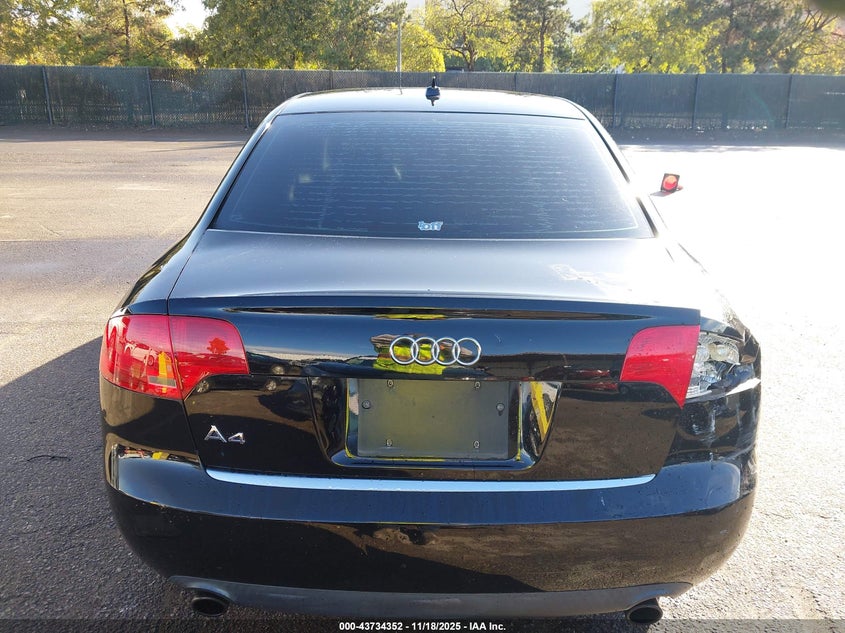 2007 Audi A4 2.0T VIN: WAUAF78E77A069152 Lot: 43734352
