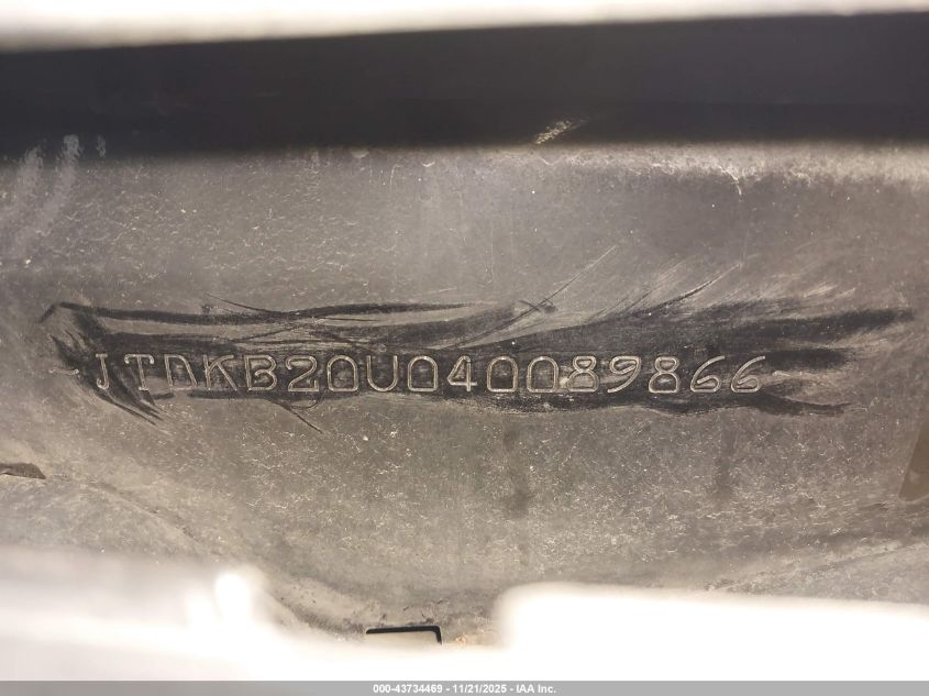 2004 Toyota Prius VIN: JTDKB20U040089866 Lot: 43734469