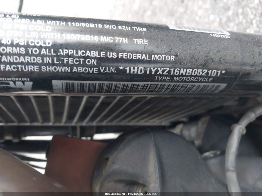 2022 Harley-Davidson Fxlrst VIN: 1HD1YXZ16NB052101 Lot: 43734978