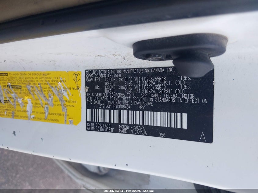 2004 Lexus Rx 330 VIN: 2T2HA31U64C008484 Lot: 43735034