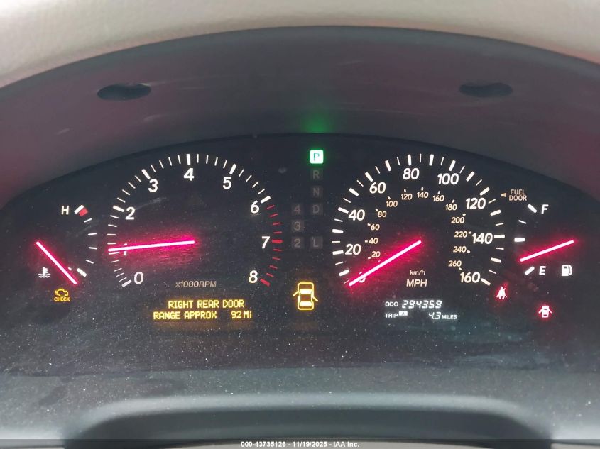 2002 Lexus Ls 430 VIN: JTHBN30F420090089 Lot: 43735126