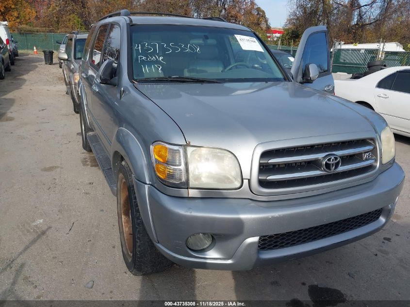 2002 Toyota Sequoia Limited V8 VIN: 5TDBT48A22S135615 Lot: 43735308