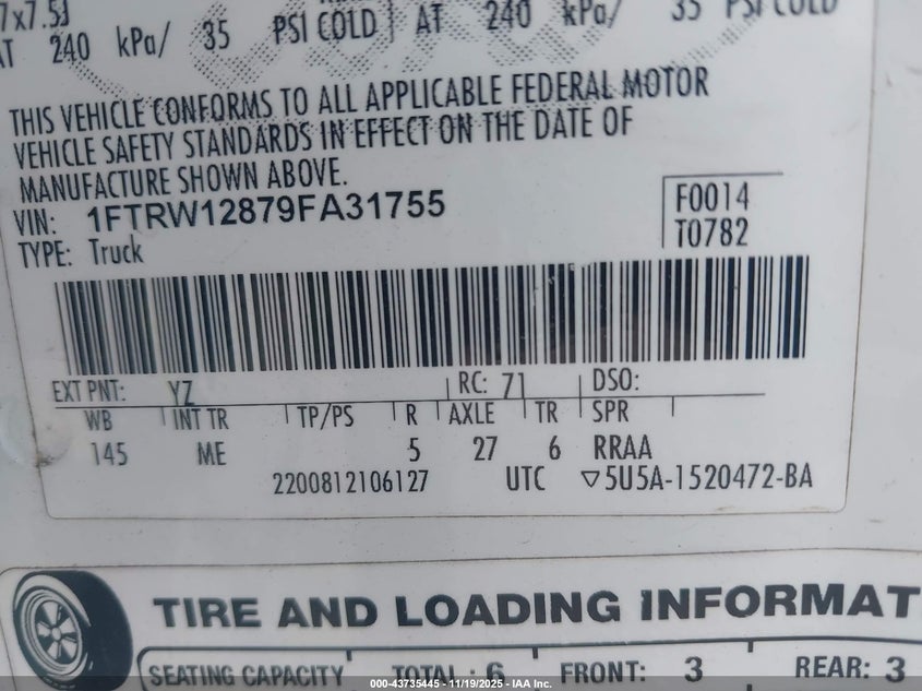 1FTRW12879FA31755 2009 FORD F-150 photo no. 9