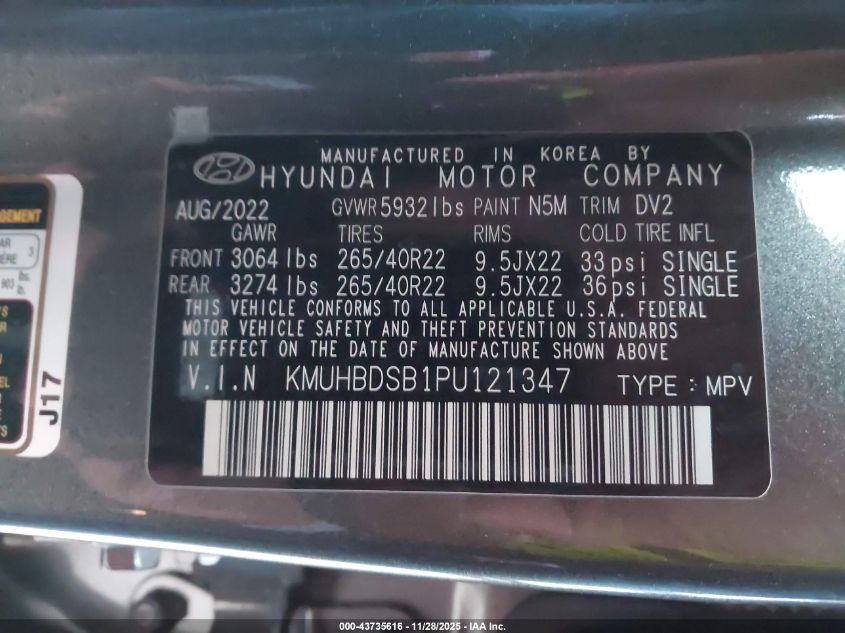 2023 Genesis Gv80 2.5T Awd VIN: KMUHBDSB1PU121347 Lot: 43735616