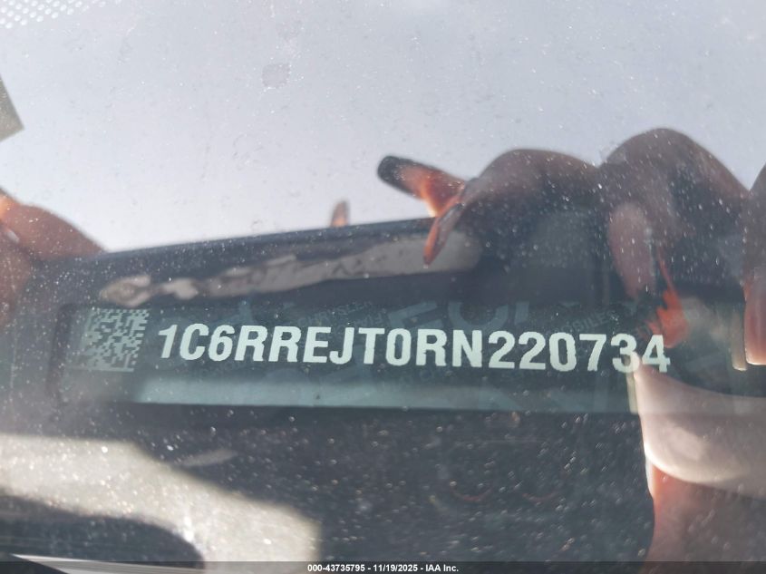 2024 Ram 1500 Laramie 4X2 5'7 Box VIN: 1C6RREJT0RN220734 Lot: 43735795