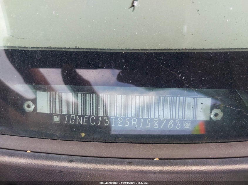 2005 Chevrolet Tahoe Lt VIN: 1GNEC13T25R158763 Lot: 43735868