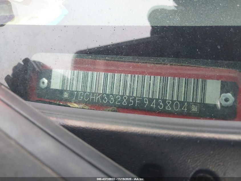 2005 Chevrolet Silverado 3500 Ls VIN: 1GCHK33285F943804 Lot: 43735922