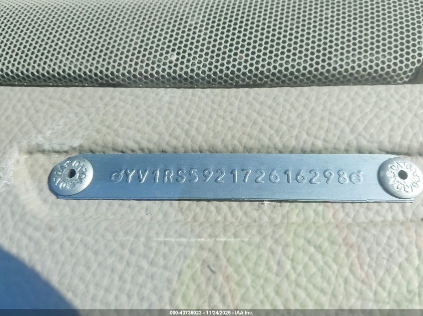 2007 Volvo S60 2.5T VIN: YV1RS592172616298 Lot: 43736023