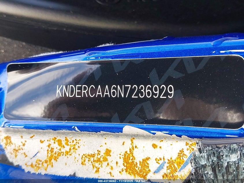 2022 Kia Seltos Ex VIN: KNDERCAA6N7236929 Lot: 43736062