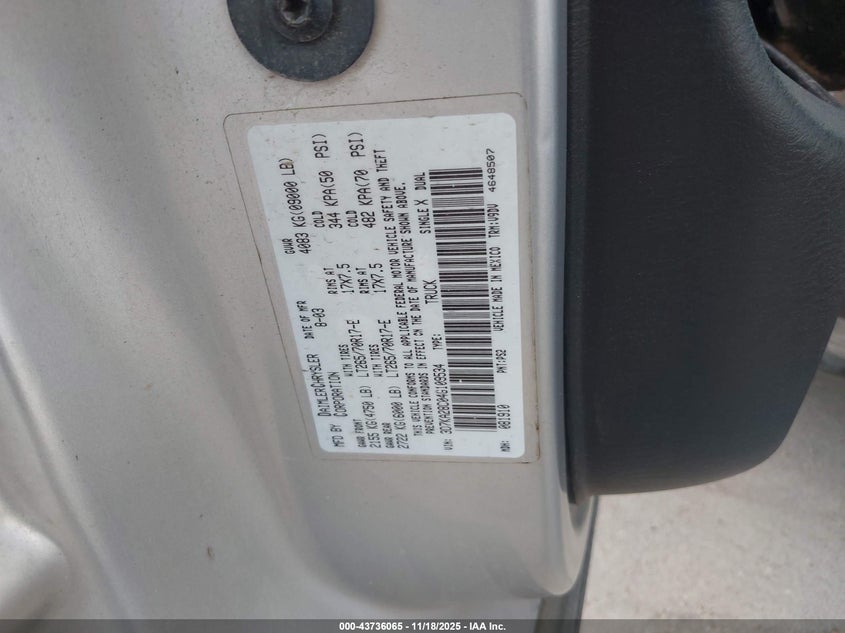 2004 Dodge Ram 2500 Slt/Laramie VIN: 3D7KA28C04G109534 Lot: 43736065