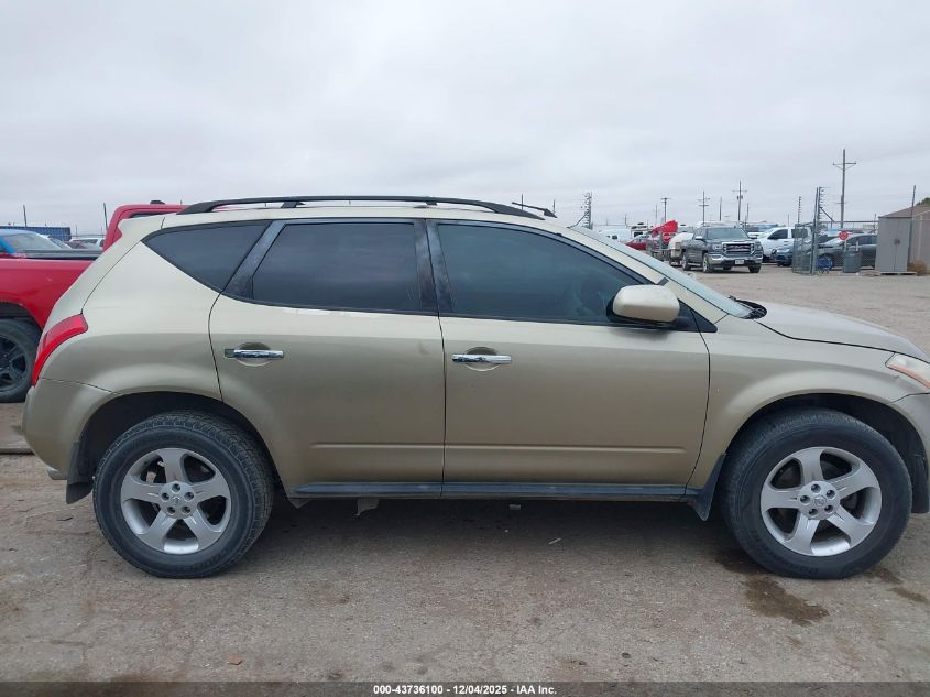 2005 Nissan Murano Sl VIN: JN8AZ08T35W330846 Lot: 43736100