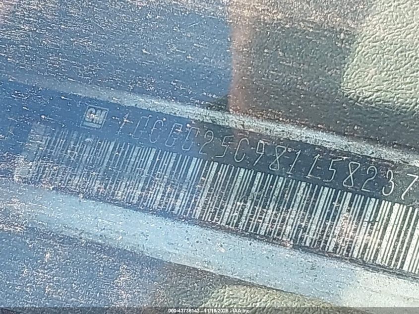 2008 Chevrolet Express Work Van VIN: 1GCGG25C981158237 Lot: 43736143