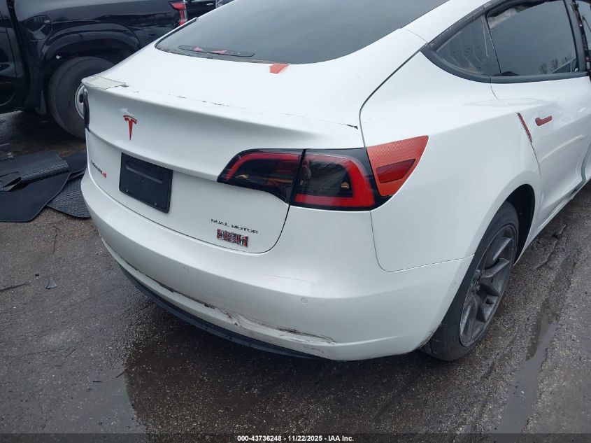 2021 Tesla Model 3 Long Range Dual Motor All-Wheel Drive VIN: 5YJ3E1EB2MF981504 Lot: 43736248