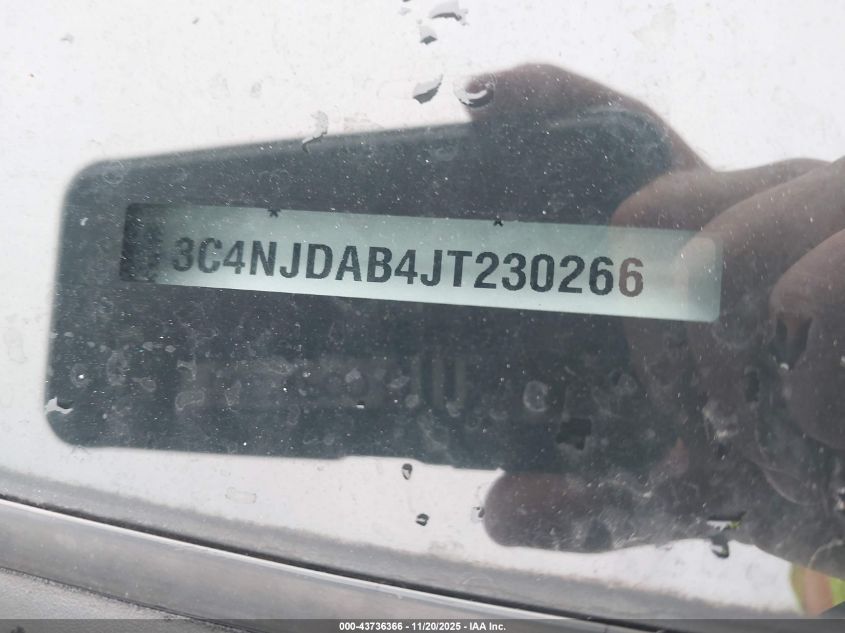 2018 Jeep Compass Sport 4X4 VIN: 3C4NJDAB4JT230266 Lot: 43736366