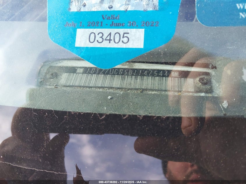 2011 GMC Savana 3500 Work Van VIN: 1GTZ7UCG5B1147544 Lot: 43736392