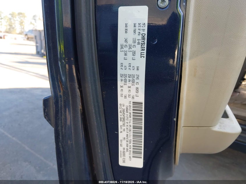 2A8HR54P98R827003 2008 CHRYSLER TOWN & COUNTRY photo no. 9