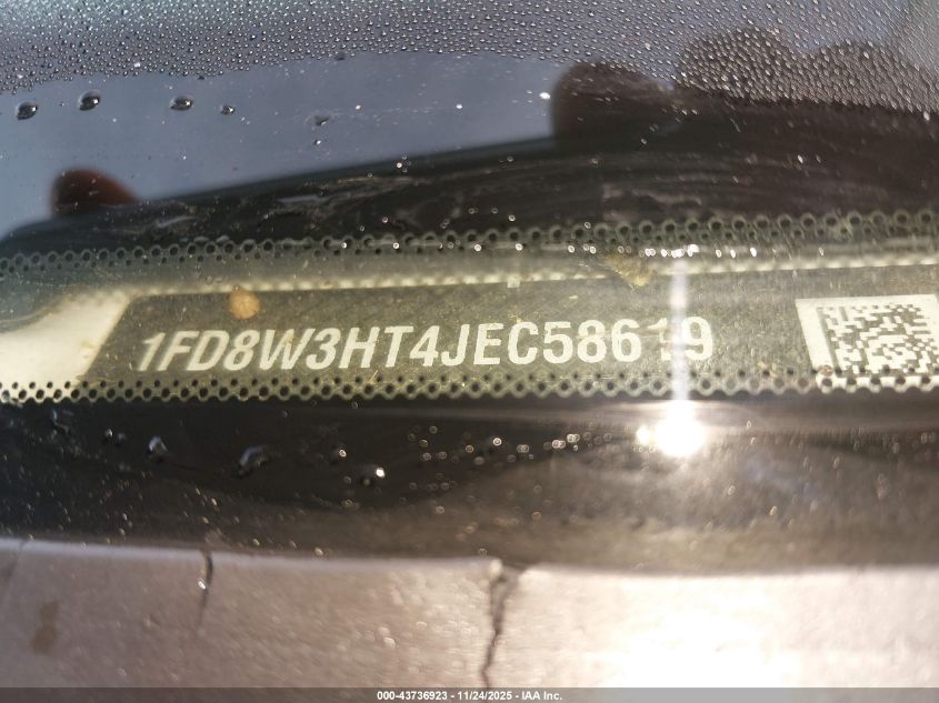 2018 Ford F-350 Chassis Lariat VIN: 1FD8W3HT4JEC58619 Lot: 43736923