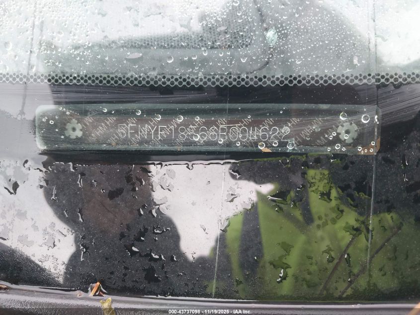 2006 Honda Pilot Ex-L VIN: 5FNYF18566B004622 Lot: 43737098