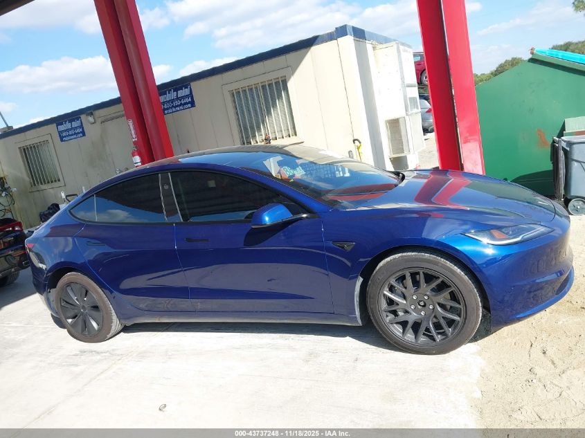 2024 Tesla Model 3 Long Range Dual Motor All-Wheel Drive VIN: 5YJ3E1EB4RF830476 Lot: 43737248